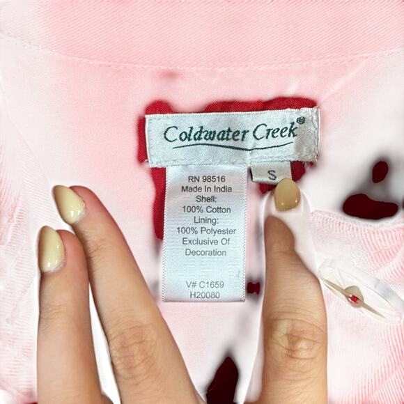 Coldwater Creek Red Woven Embroidered Embellished Art to Wear Button Jacket - Picture 10 of 11